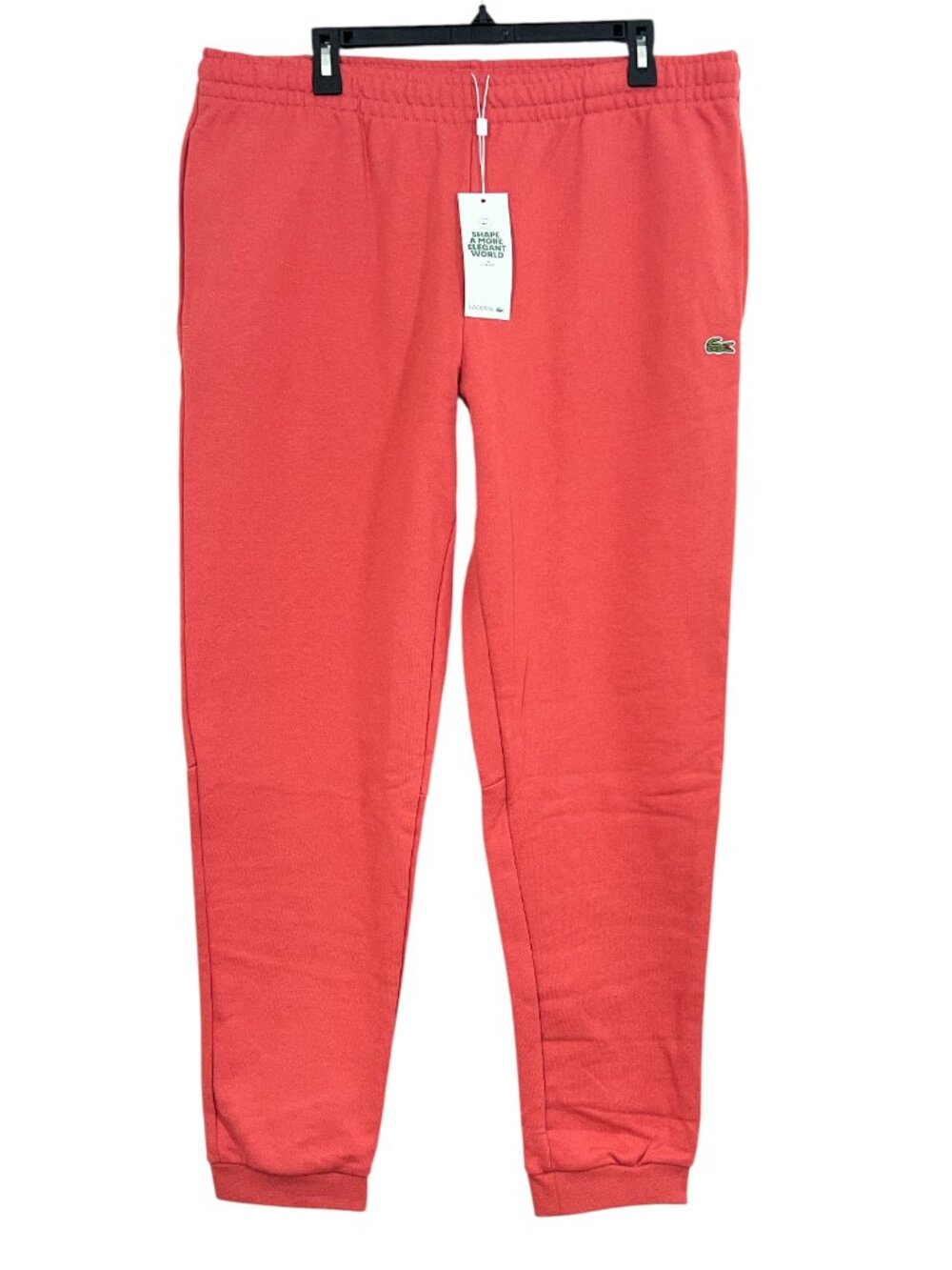 Lacoste Tapered Fit Jogger Sweatpants Coral Pink XL New